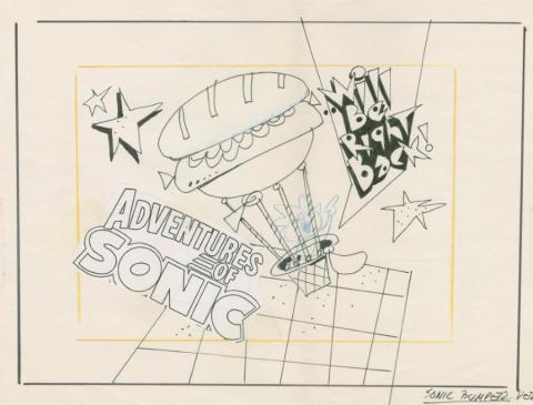 Sonic the Hedgehog Bumper Card Layout Drawing (1993) - ID: feb24075 DiC