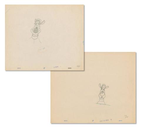 A Pair of MGM "Hound Hunters" George and Junior Production Drawings (1947) - ID: feb24080 MGM