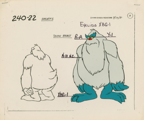 Smurfs "The Abominable Snowbeast" Model Cel (1981) - ID: feb24091 Hanna Barbera