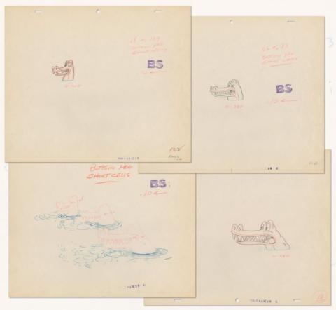 Collection of 4 Slap Happy Lion Production Drawings - ID: feb24120 MGM