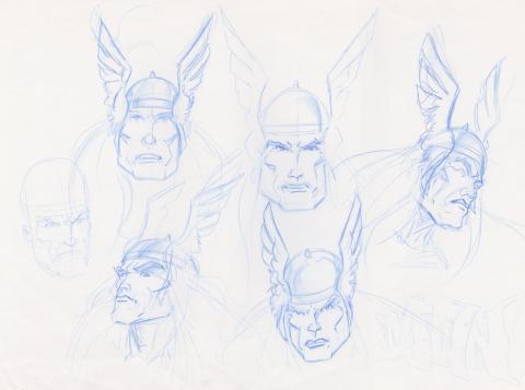 1990s Unmade Thor Animated Series Development Drawing  - ID: feb24192 Marvel