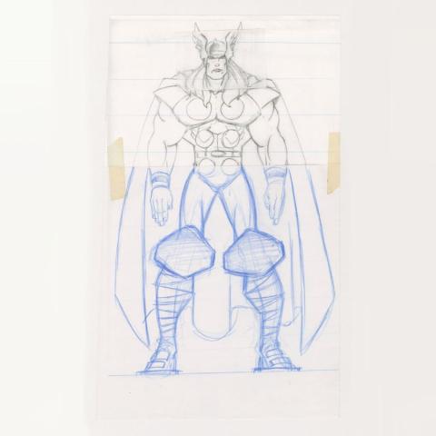 Unmade Thor Animated Series Development Drawing (c.1990s) - ID: feb24193 Marvel