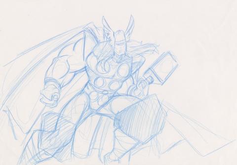 1990s Unmade Thor Animated Series Development Drawing  - ID: feb24196 Marvel