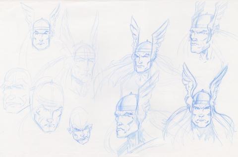 1990s Unmade Thor Animated Series Development Drawing  - ID: feb24197 Marvel