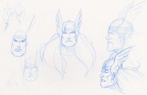 1990s Unmade Thor Animated Series Development Drawing  - ID: feb24198 Marvel