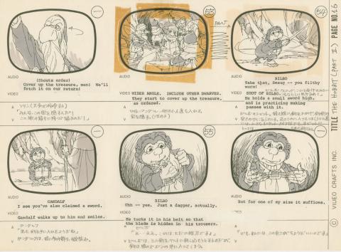 The Hobbit Bilbo and Gandalf Storyboard Drawing (1977) - ID: feb24256 Rankin Bass