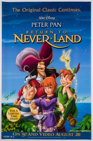 Return to Neverland Signed One-Sheet Promotional Poster (2002) - ID: febdisney22279 Walt Disney