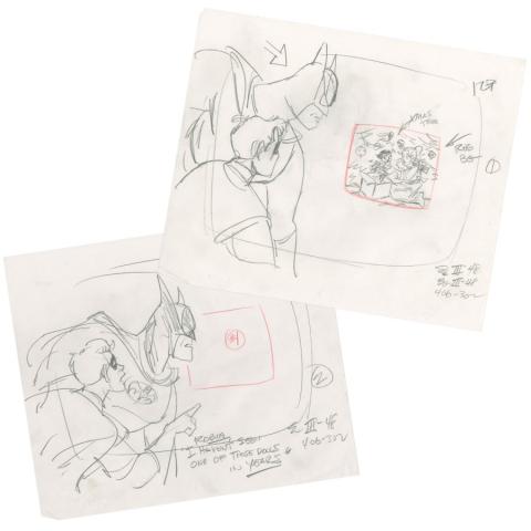 Batman: The Animated Series "Christmas with the Joker" Layout Drawing (1992) - ID: jan24255 Warner Bros.