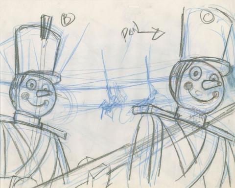 Batman: The Animated Series "Christmas with the Joker" Layout Drawing (1992) - ID: jan24257 Warner Bros.