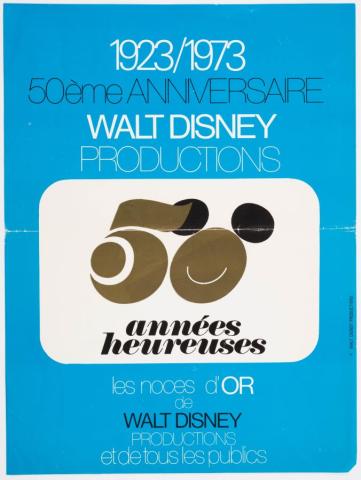 Walt Disney Productions 50th Anniversary French Poster - ID: jandisney22161 Walt Disney
