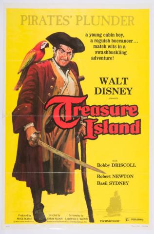 Treasure Island 1975 Re-Release One-Sheet Promotional Poster - ID: jandisney22227 Walt Disney