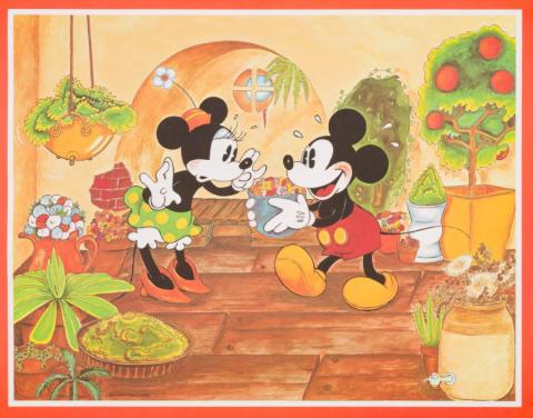 Mickey and Minnie Mouse Poster Test Print (c.1980s) - ID: janmickey22193 Disneyana