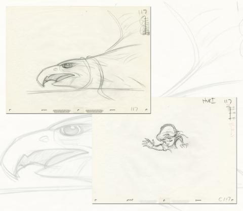 The Rescuers Down Under Cody & Marahute Production Drawings (1990) - ID: jul22050 Walt Disney
