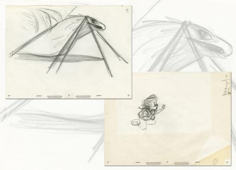 The Rescuers Down Under Cody & Marahute Production Drawings (1990) - ID: jul22053 Walt Disney