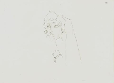 Hunchback of Notre Dame Esmeralda Rough Development Sketch (1996) - ID: jul22330 Walt Disney