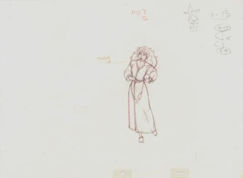 Hunchback of Notre Dame Esmeralda Rough Development Sketch (1996) - ID: jul22331 Walt Disney