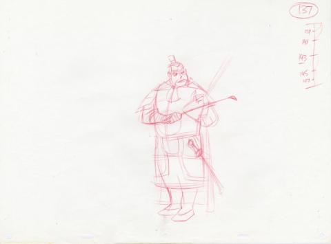 Mulan General Li Rough Production Drawing (1998) - ID: jul22367 Walt Disney