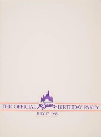 Disneyland's 30th Year Promotional Press Kit Folder (1985) - ID: jul22419 Disneyana