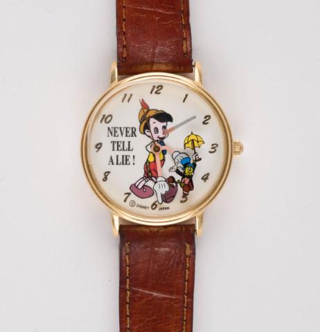 Pinocchio "Never Tell a Lie" Disney Store Watch by Pedre (c.1990s)  - ID: jul22564 Disneyana