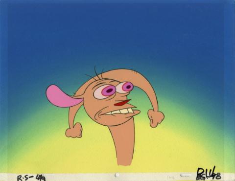 Ren and Stimpy Production Cel and Reverend Jack Background (1995) - ID: jul22686 Nickelodeon