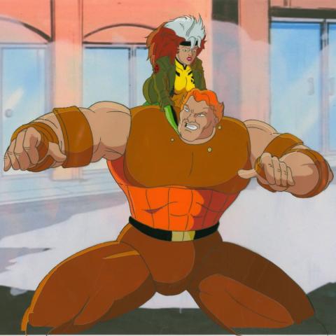 X-Men The Unstoppable Juggernaut Rogue Battle Production Cel (1993) - ID: jul24021 Marvel