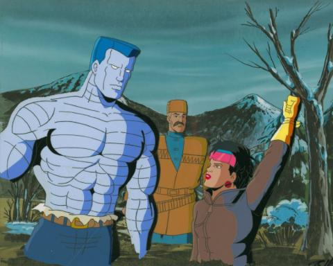 X-Men Red Dawn Matching Jubilee & Colossus Production Cel and Background (1993) - ID: jul24031 Marvel