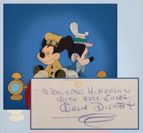 Mickey & Minnie Nifty Nineties Courvoisier Set-Up Cel with Walt Disney Signed Mat (1940s) - ID: jul24181 Walt Disney