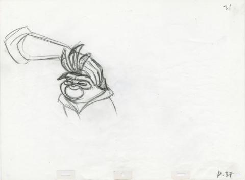 Pocahontas John Smith Petting Percy Production Drawing (1995) - ID: jun22315 Walt Disney