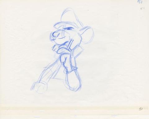 Great Mouse Detective Basil Production Drawing (1986) - ID: jun22319 Walt Disney