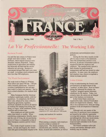 Disney Discover France Cast Member Newsletter (Spring 1989) - ID: jun22474 Disneyana