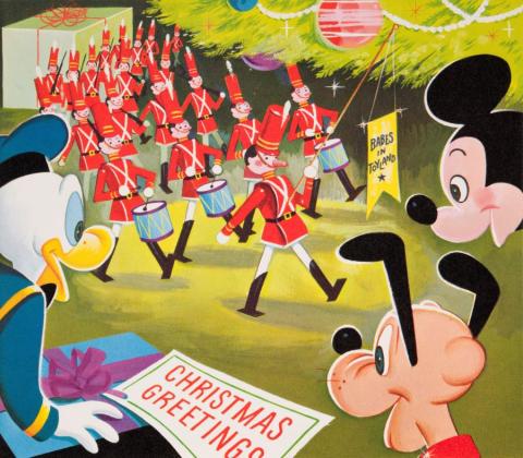 Disney Employee Christmas Lithographic Print and Calendar (1961) - ID: jun22657 Disneyana