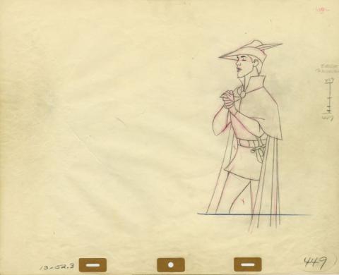 Sleeping Beauty Prince Phillip Production Drawing by Milt Kahl (1959) - ID: jun22753 Walt Disney