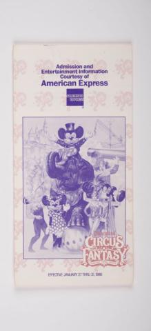 Circus Fantasy Promo Disneyland Guidebook (January 27-31, 1986) - ID: jun22777 Disneyana