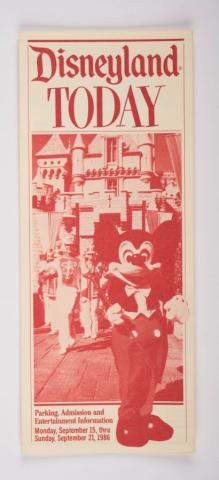 Disneyland Today Event Guidebook (September 15-21, 1986) - ID: jun22798 Disneyana