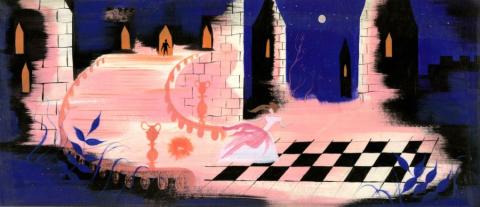 Mary Blair Cinderella Leaving the Ball at Midnight Original Concept Painting - ID: jun22826 Walt Disney