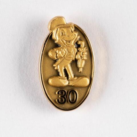 Jiminy Cricket 30 Year Cast Member Service Award Pin (c.1980's-2000's) - ID: jun23127 Disneyana