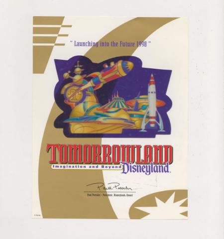 Disneyland New Tomorrowland Imagination and Beyond Commemorative Lenticular Certificate (1998) - ID: jun24098 Disneyana