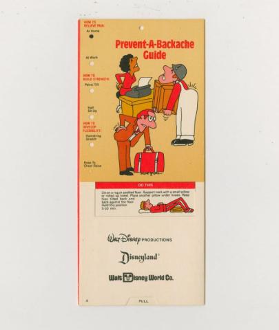 Disney Employee Prevent-A-Backache Safety Guide (1984) - ID: jun24104 Disneyana