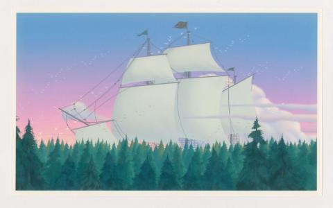 Pocahontas Sailing Ship Color Reference Image Studio Print (1995) - ID: mar23167 Walt Disney