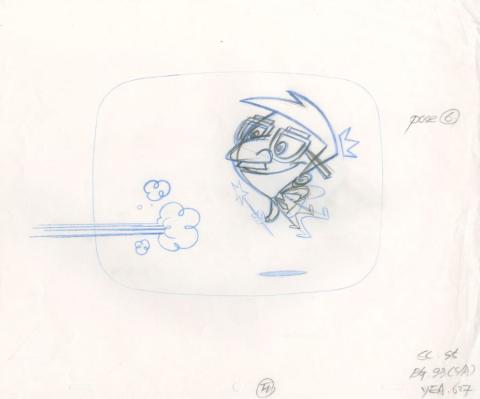 Fairly OddParents Pilot Cosmo in Disguise Layout Drawing (1998) - ID: mar23208 Nickelodeon