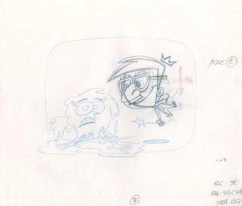 Fairly OddParents Pilot Cosmo and Vicky Layout Drawing (1998) - ID: mar23209 Nickelodeon