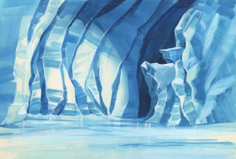 Godzilla The Deadly Asteroid Snow Cavern Production Background (1979) - ID: mar23231 Hanna Barbera