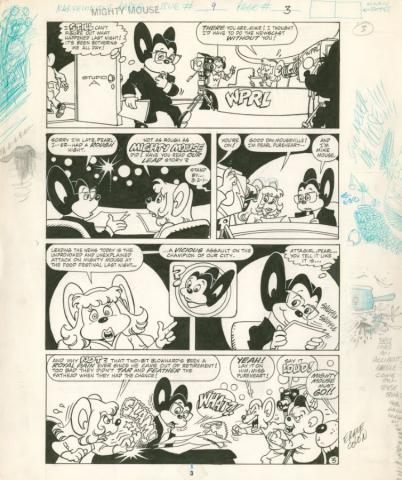 Marvel Mighty Mouse Issue #9 Original Page #3 (1991) - ID: mar23257 Pop Culture
