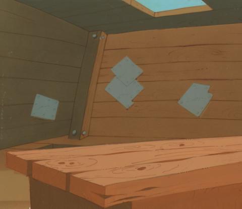 Smurfs Wooden Table Production Background (1980s) - ID: mar23474 Hanna Barbera