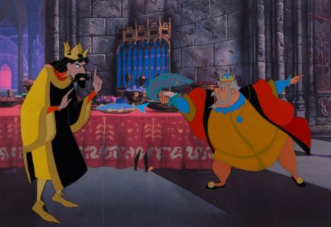Sleeping Beauty King Hubert and King Stefan Fish FIght Production Cel (1959) - ID: mar23522 Walt Disney