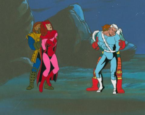 X-Men "Family Ties" Quicksilver & Scarlet Witch Production Cel (1996) - ID: mar24035 Marvel