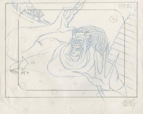 X-Men "Longshot" Mojo Layout Drawing (1996) - ID: mar24086 Marvel