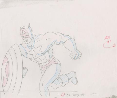 X-Men "Old Soldiers" Captain America Production Drawing (1997) - ID: mar24090 Marvel