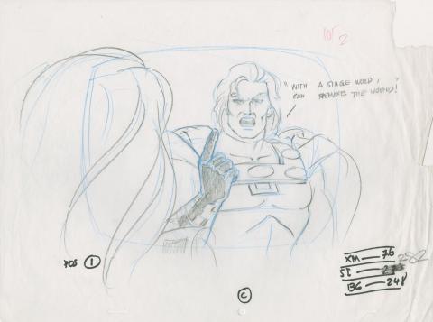 X-Men "Graduation Day" Jean Grey & Magneto Layout Drawing (1997) - ID: mar24101 Marvel