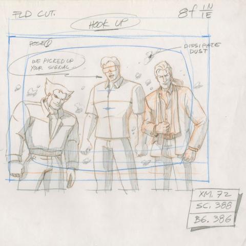 X-Men "Jubilee's Fairytale Theatre" Gambit, Cyclops & Wolverine Layout Drawing (1996) - ID: mar24113 Marvel